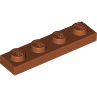 Lego destička 1x4, tmavě oranžová (4164448, 4603740, 6074892)